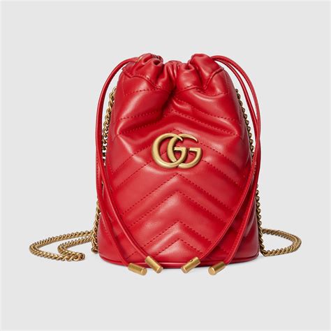 gucci secchiello in crosta e pwlle marrone|Borsa a secchiello GG Marmont 2.0 2016.